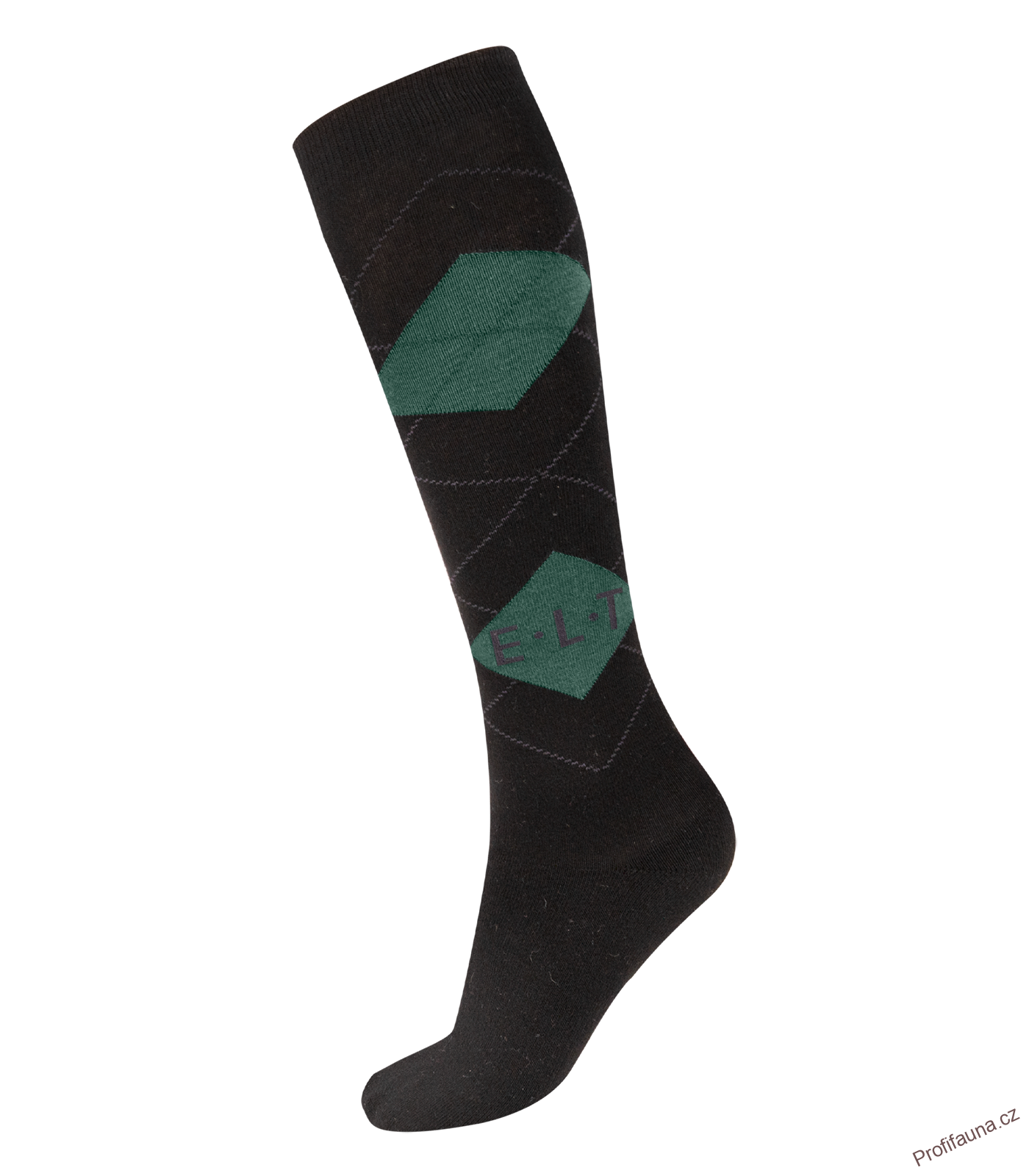 Jezdecké podkolenky ELT Káro, Black / Emerald