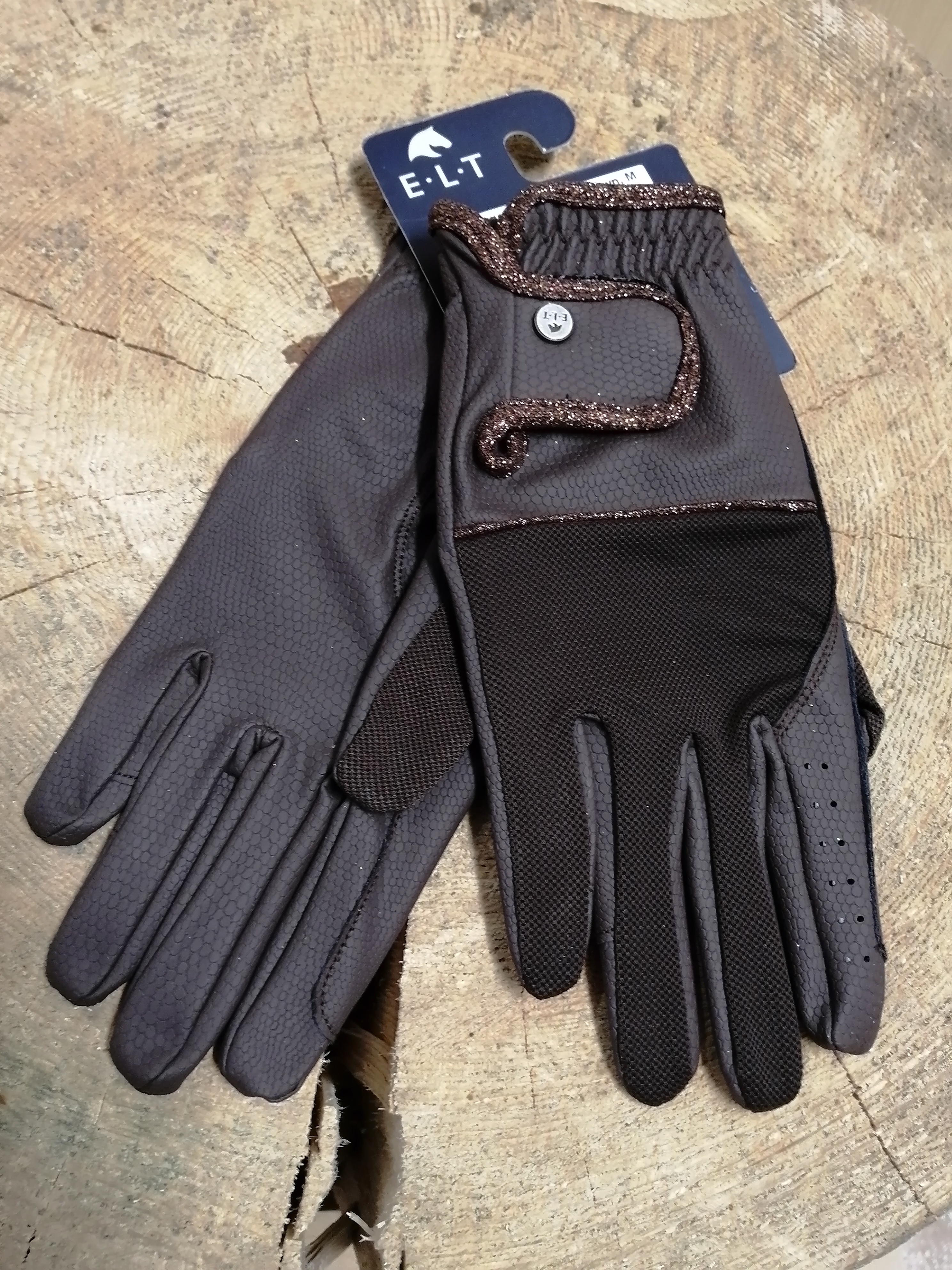 Jezdecké rukavice ELT Estelle, hnědé 