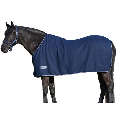 Fleece odpocovací deka Economic, tm. modrá